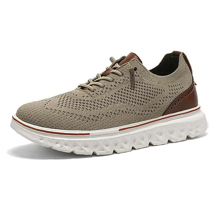 Men's Breathable Knit Lace-Up Sneakers