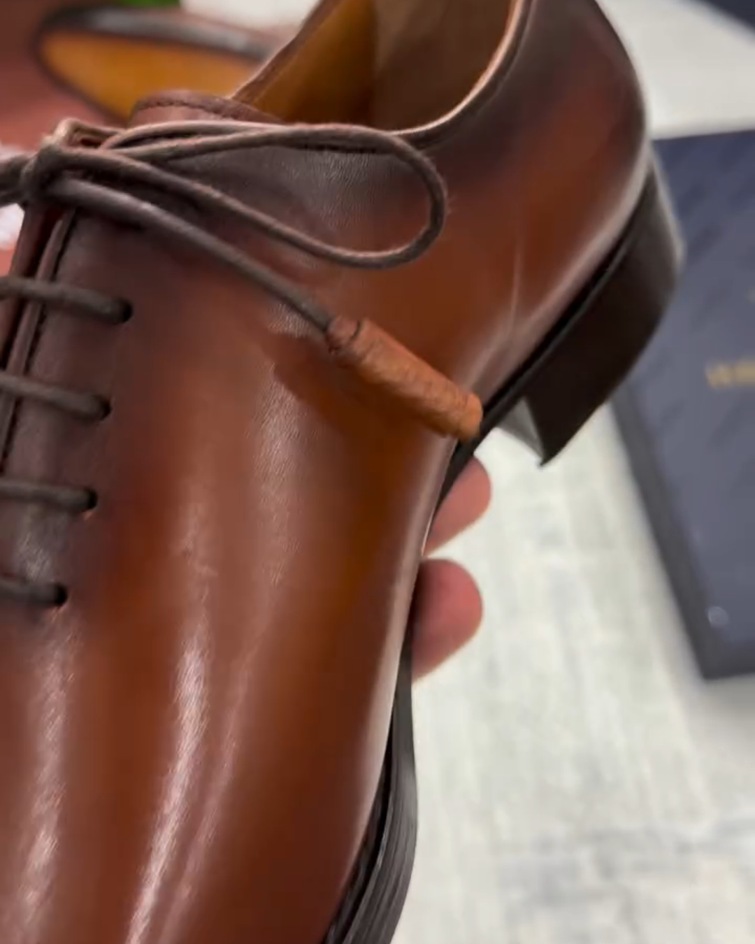 Mens Genuine Leather Wholecut Oxford Dress Shoe