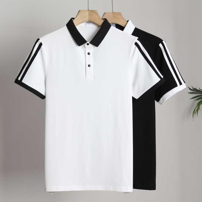 Men's Contrast Color Stitching Breathable Slim Fit POLO Shirt