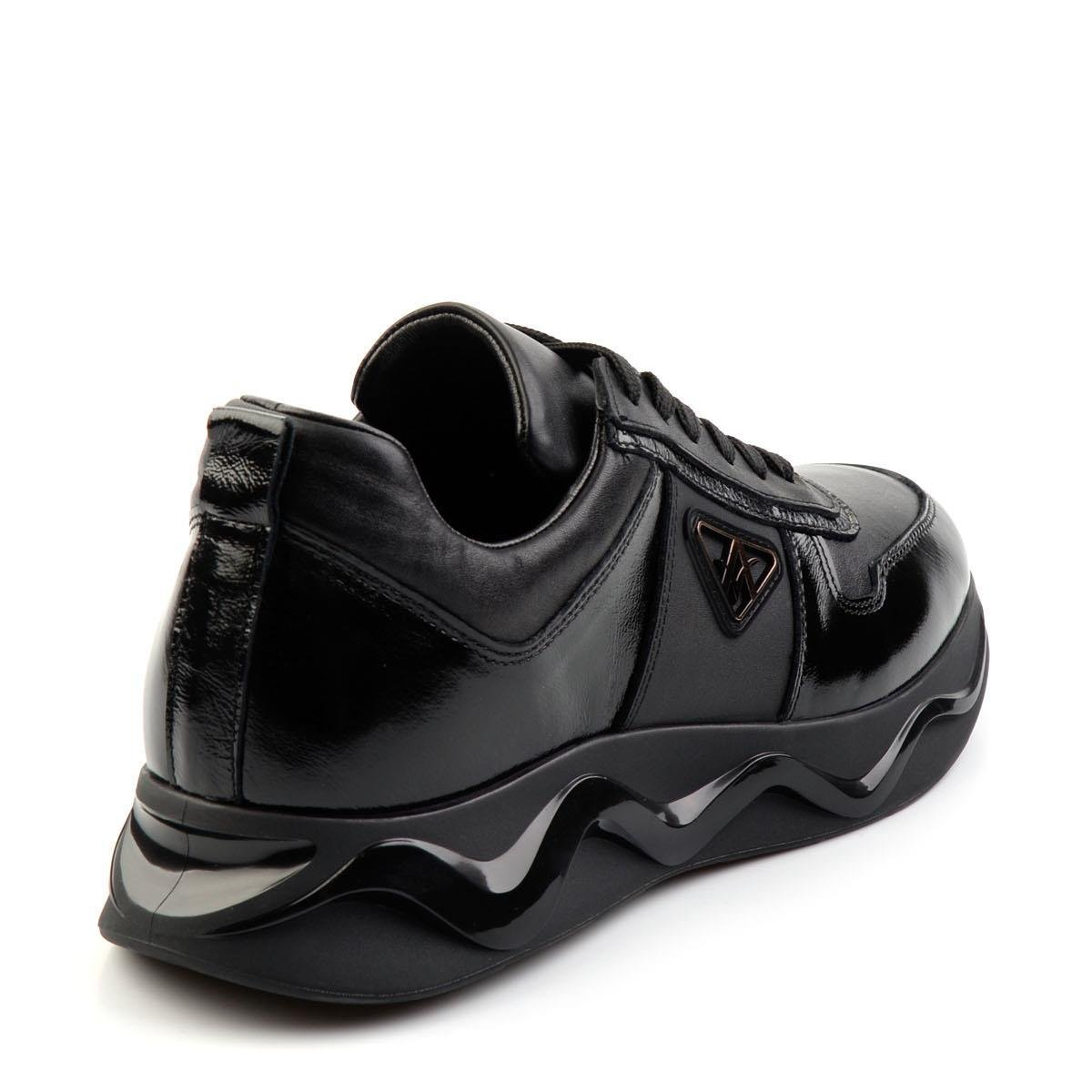 Black Genuine Leather Men's Sneaker