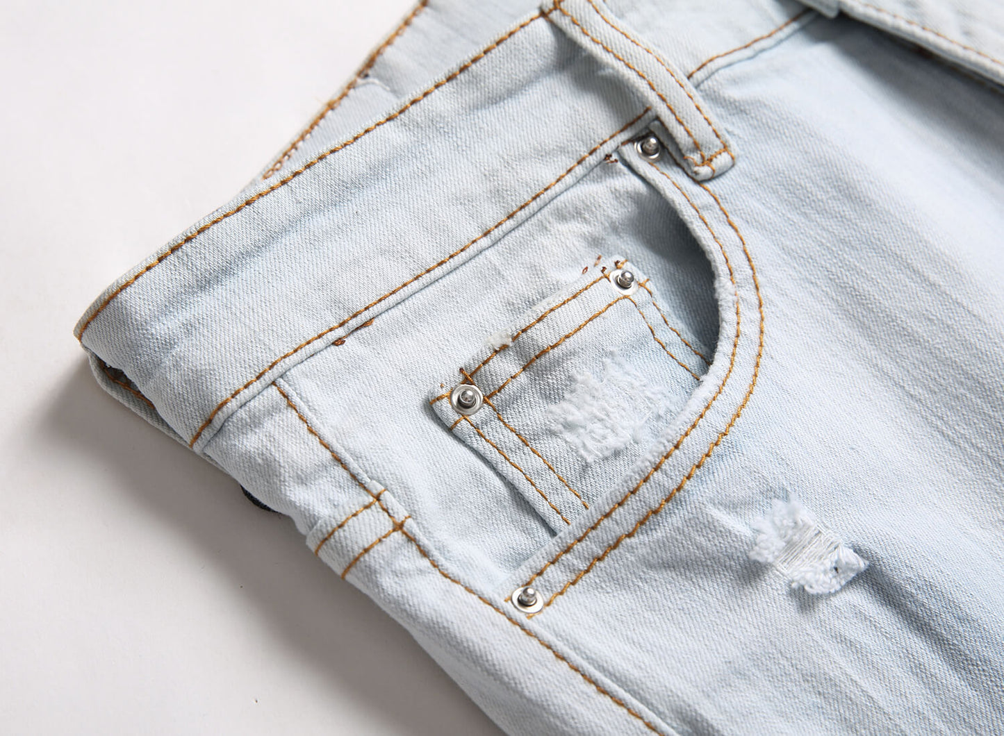 Embroidered Skinny Ripped Jeans