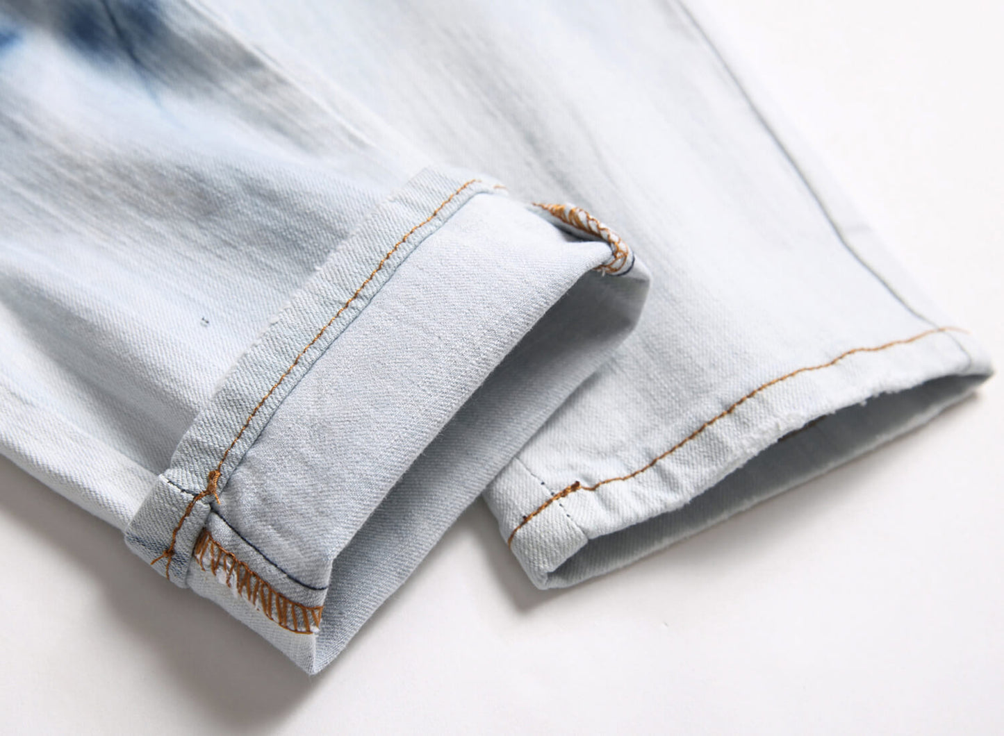 Embroidered Skinny Ripped Jeans
