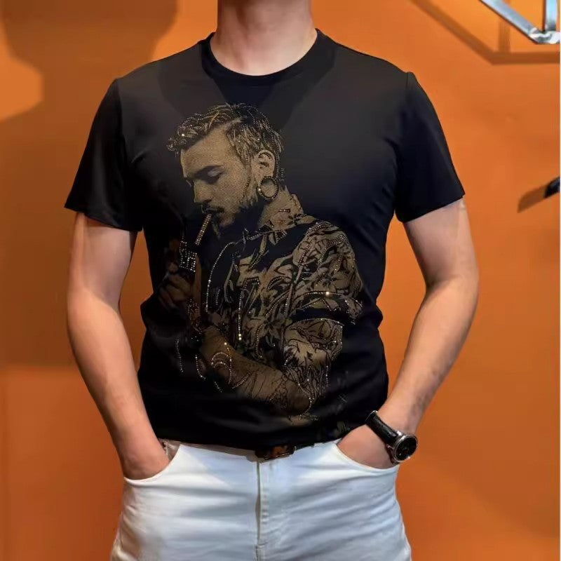 Men's Printed Rhinestones T-shirt