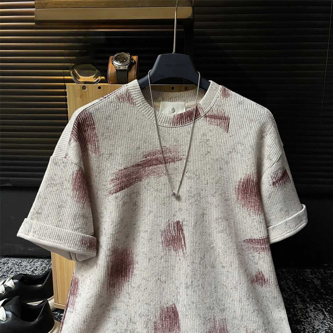 Men's Summer Loose Knitted T-shirt