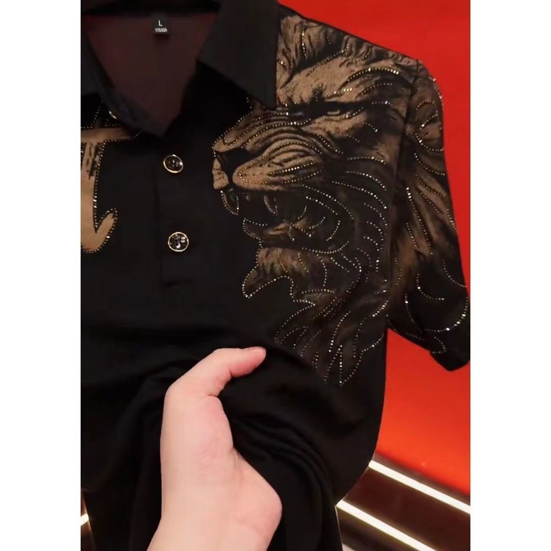 Men's Rhinestone Short Sleeve Shirt