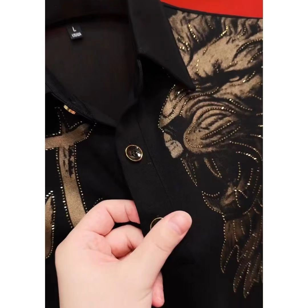 Men's Rhinestone Short Sleeve Shirt