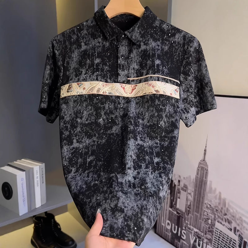 Men's Summer Tie-Dye Embroidered POLO Shirt