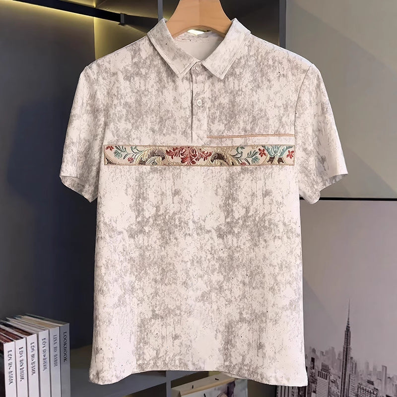 Men's Summer Tie-Dye Embroidered POLO Shirt