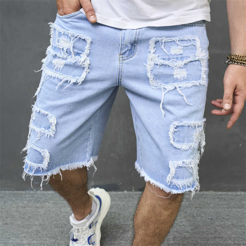 Men's Loose Ripped Denim Shorts