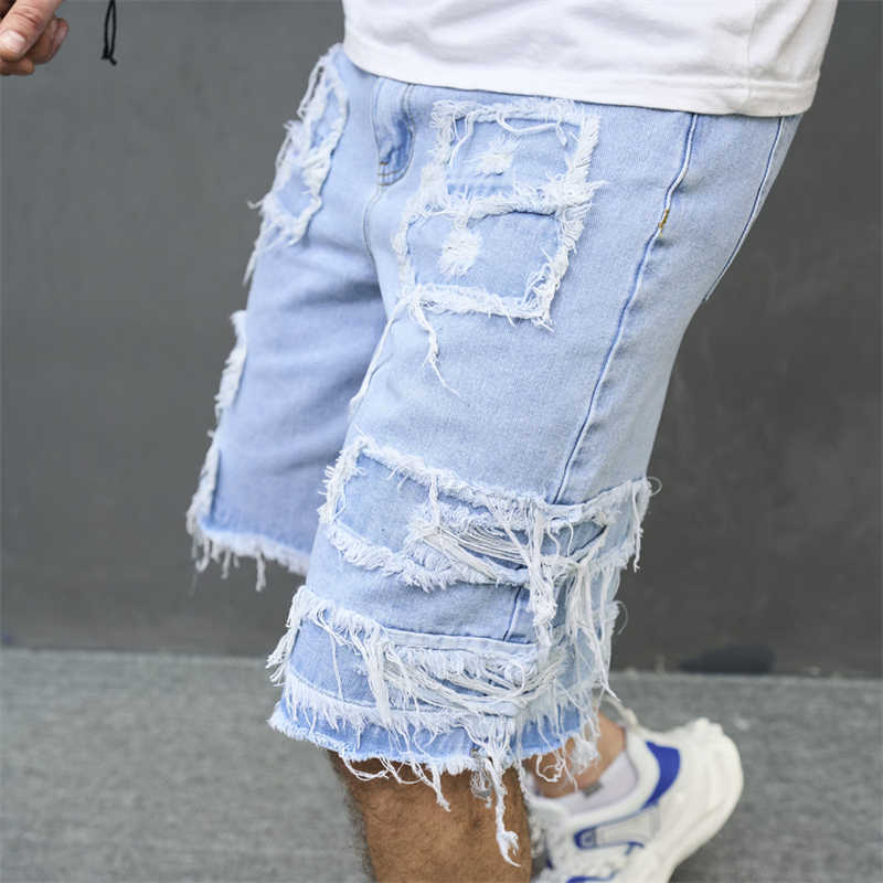 Men's Loose Ripped Denim Shorts