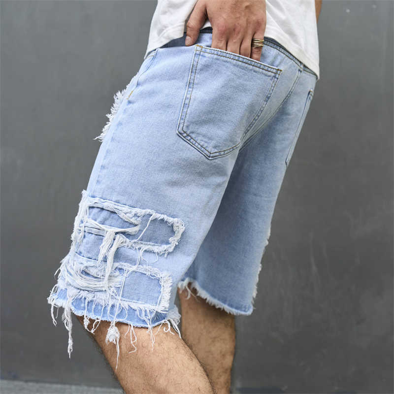Men's Loose Ripped Denim Shorts