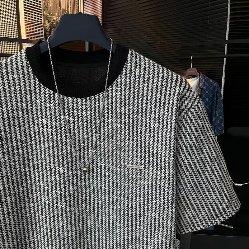 Men's Striped Woven T-Shirt