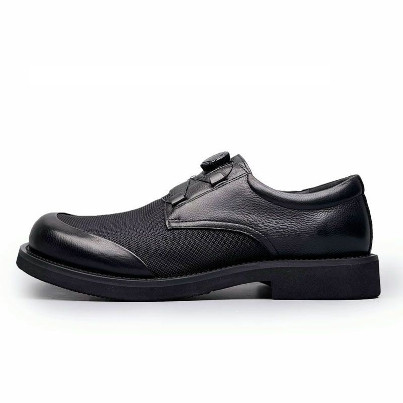 Swivel Buckle Mesh Comfortable Breathable Men's Leather Shoes