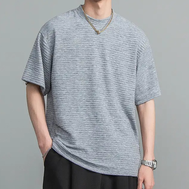 Men's Textured Vintage Loose T-Shirt