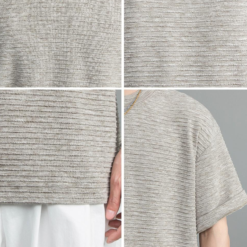 Men's Textured Vintage Loose T-Shirt
