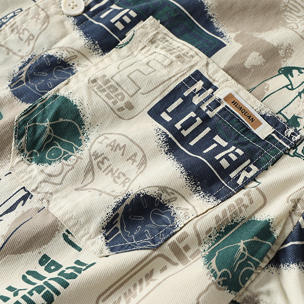 Men's Summer Loose Printed Short Sleeve Shirt