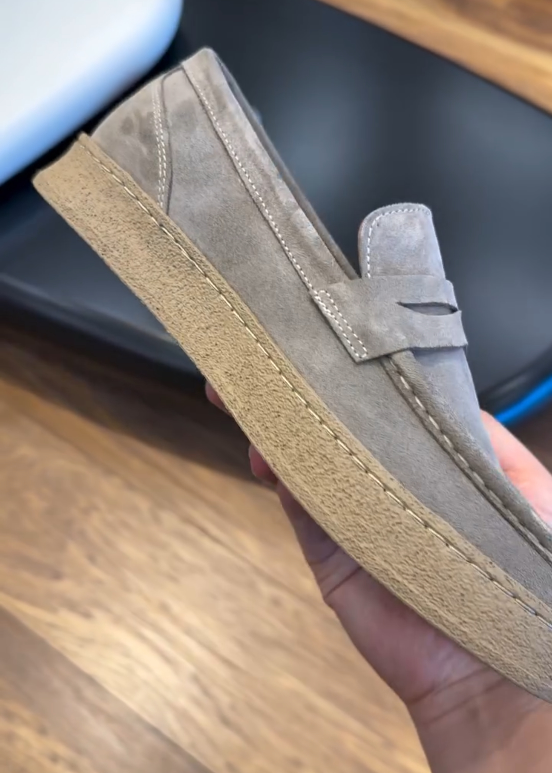 Men's Hand-Stitched Suede Loafers