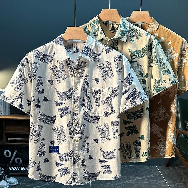 Men's Summer Printed Short Sleeve Shirt