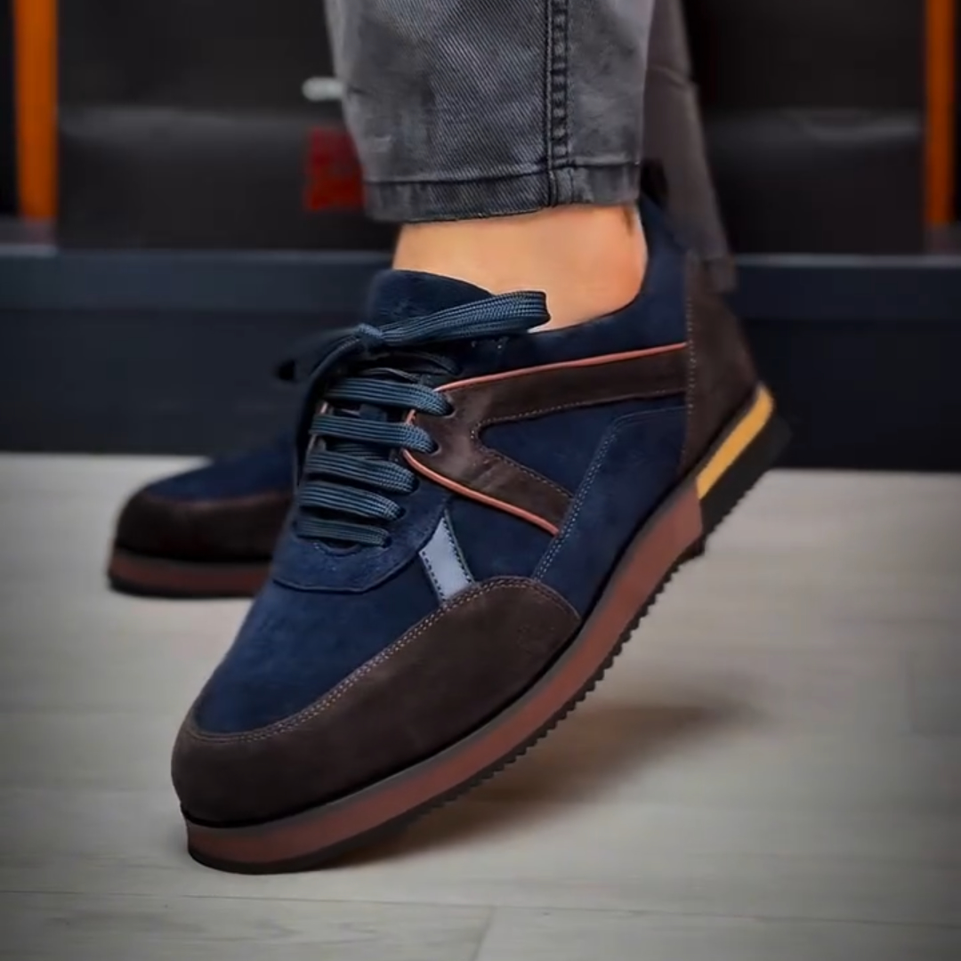Calf Suede and Leather Sneakers