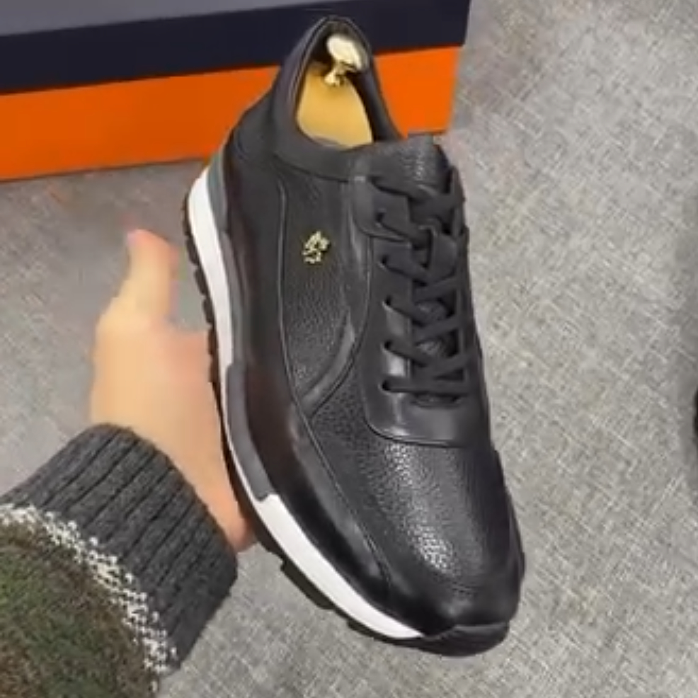 Men's Textured Leather Sneakers