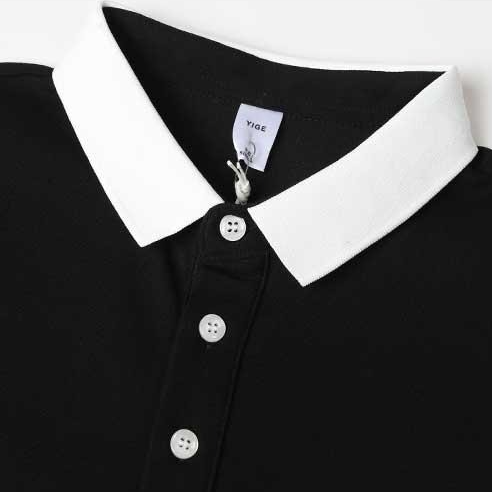 Men's Contrast Color Stitching Breathable Slim Fit POLO Shirt