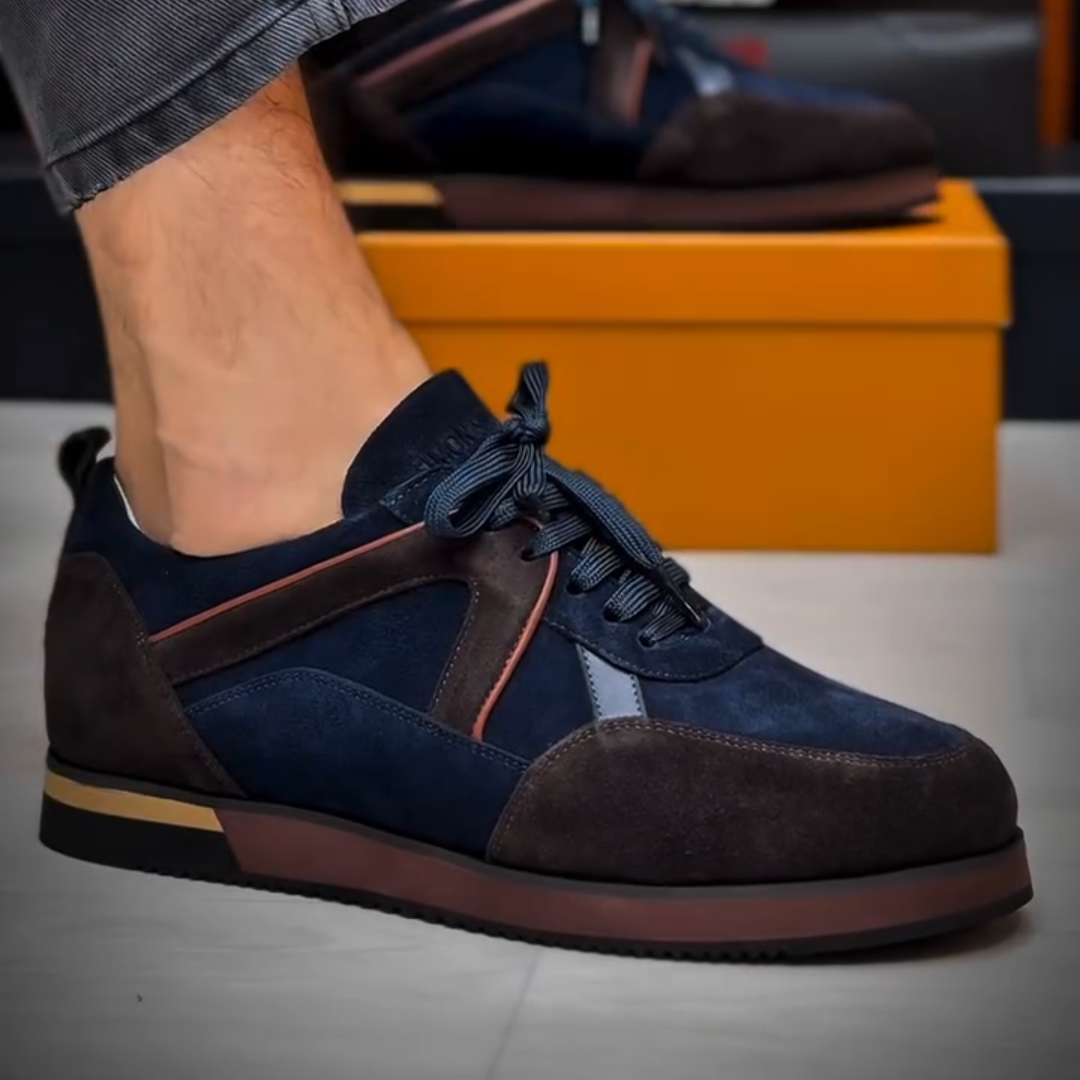 Calf Suede and Leather Sneakers