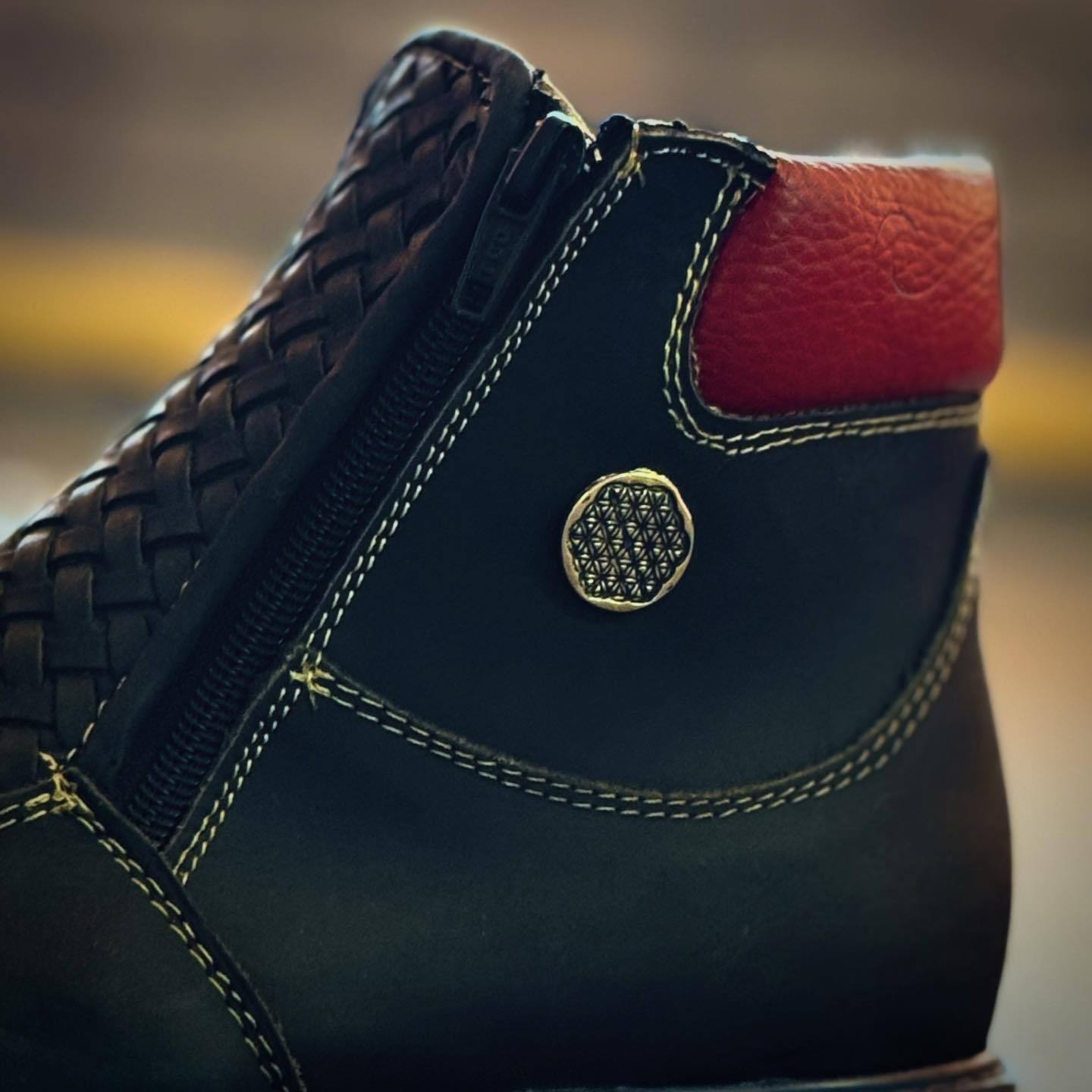 Red Sole Double Zipper Square Toe Boots