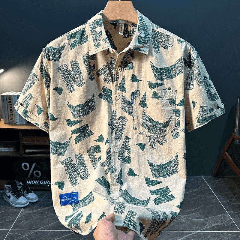Men's Summer Printed Short Sleeve Shirt