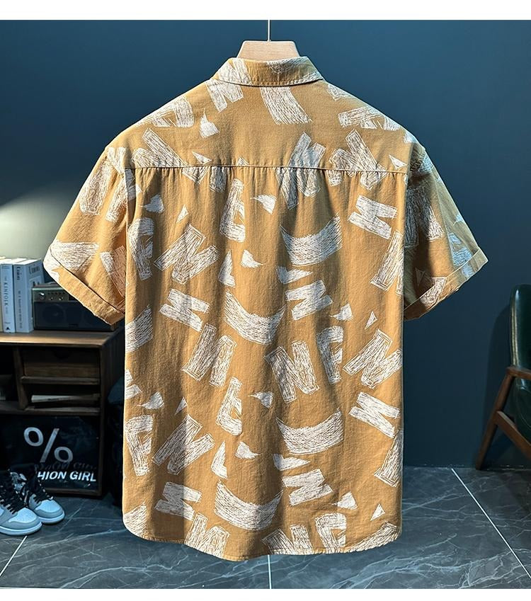 Men's Summer Printed Short Sleeve Shirt