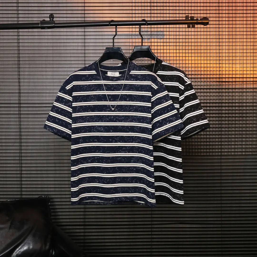 Men's Vintage Striped Tie-Dye T-Shirt