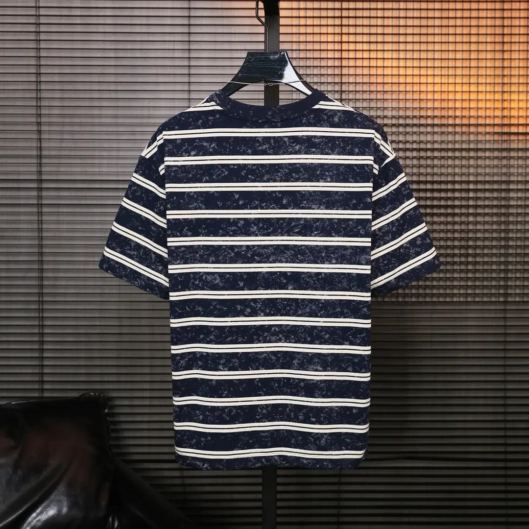 Men's Vintage Striped Tie-Dye T-Shirt