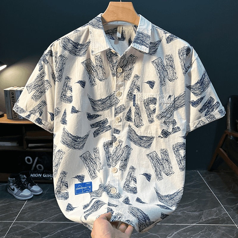 Men's Summer Printed Short Sleeve Shirt