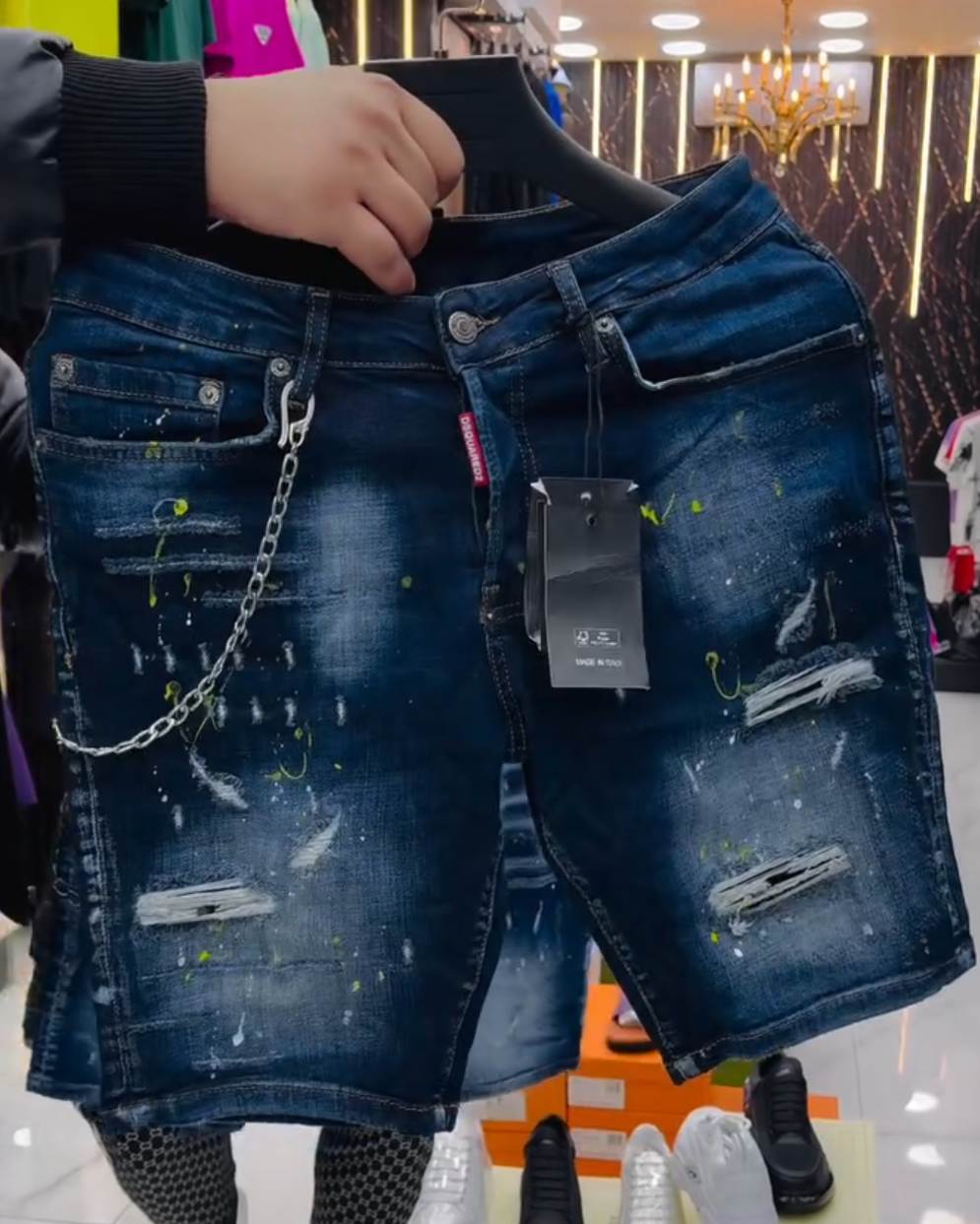 Galaxy Ripped Denim Shorts