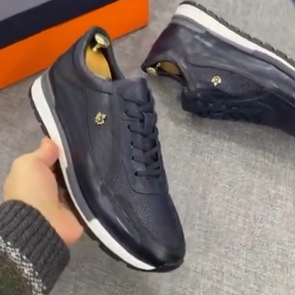 Men's Textured Leather Sneakers