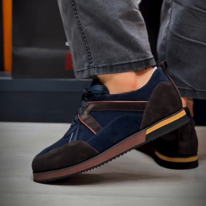 Calf Suede and Leather Sneakers