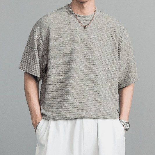 Men's Textured Vintage Loose T-Shirt