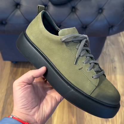 Men's Lace Up Leather Sneakers