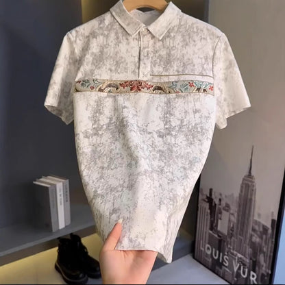 Men's Summer Tie-Dye Embroidered POLO Shirt