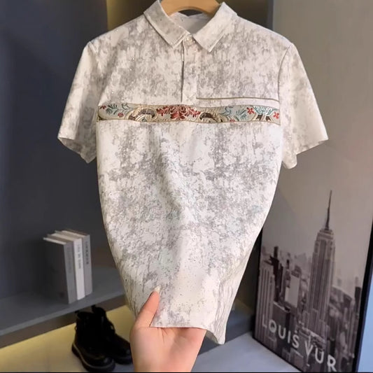 Men's Summer Tie-Dye Embroidered POLO Shirt