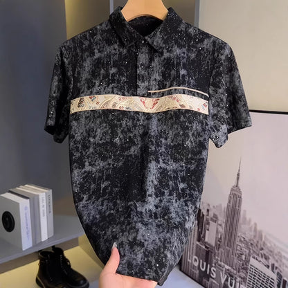Men's Summer Tie-Dye Embroidered POLO Shirt