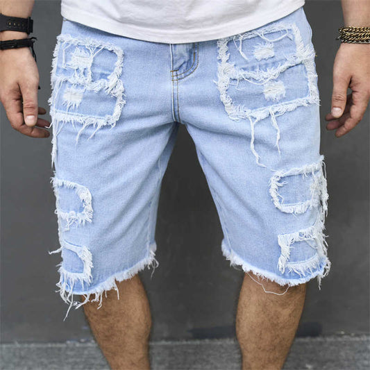 Men's Loose Ripped Denim Shorts