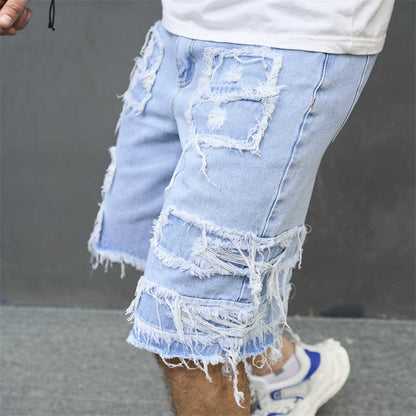 Men's Loose Ripped Denim Shorts