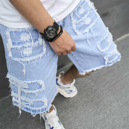 Men's Loose Ripped Denim Shorts