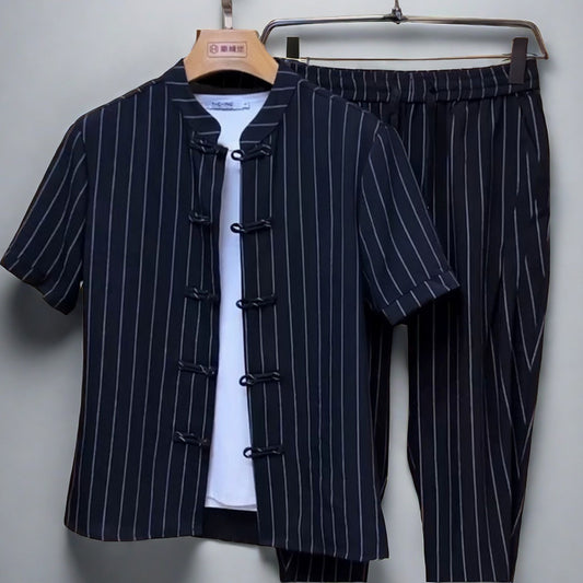 Chinese Style Tang Suit Fashion Striped Suit