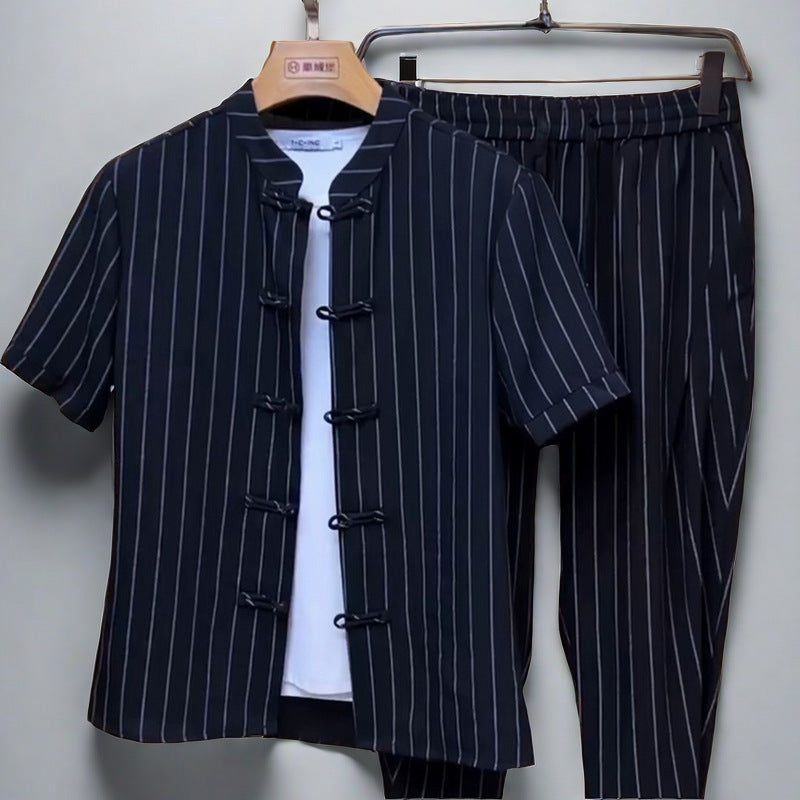 Chinese Style Tang Suit Fashion Striped Suit