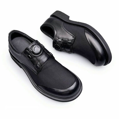 Swivel Buckle Mesh Comfortable Breathable Men's Leather Shoes