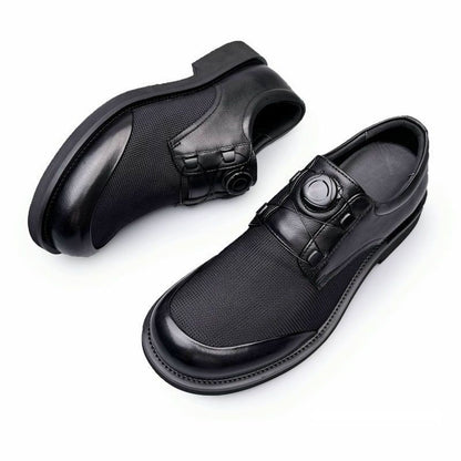Swivel Buckle Mesh Comfortable Breathable Men's Leather Shoes