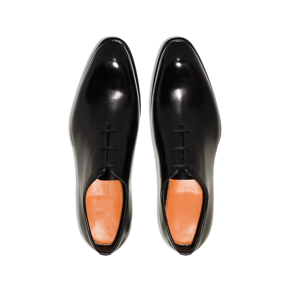 Wholecut Lace-Up Oxfords Black