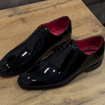 Men's Black Patent Leather Oxfords