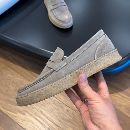 Men's Hand-Stitched Suede Loafers